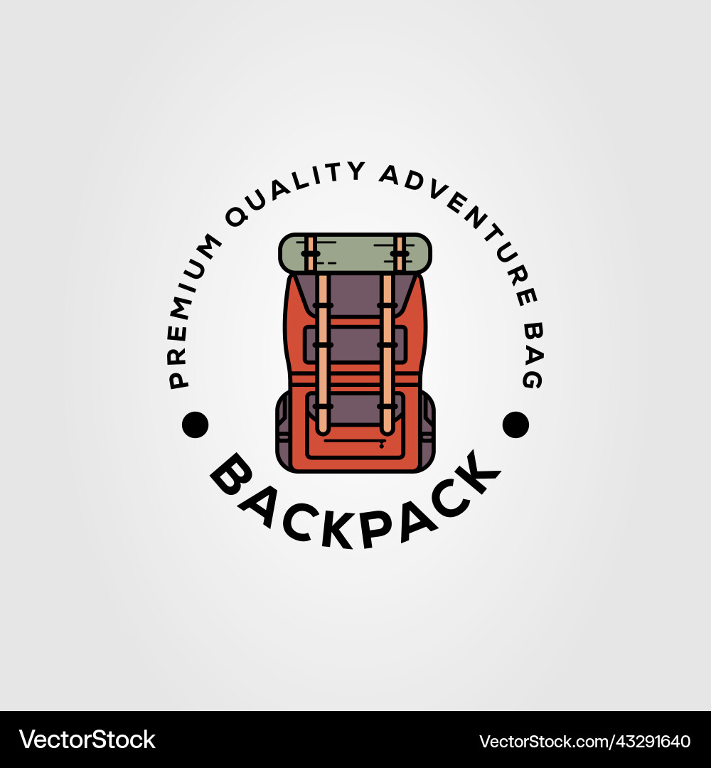 Abenteuer Rucksack oder Campingtasche Logo Design Abenteuer Rucksack oder Campingtasche Logo Design vektorbild