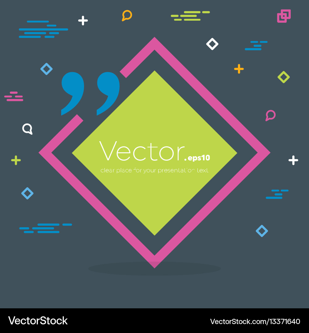 Abstract concept empty speech square quote Vector Image