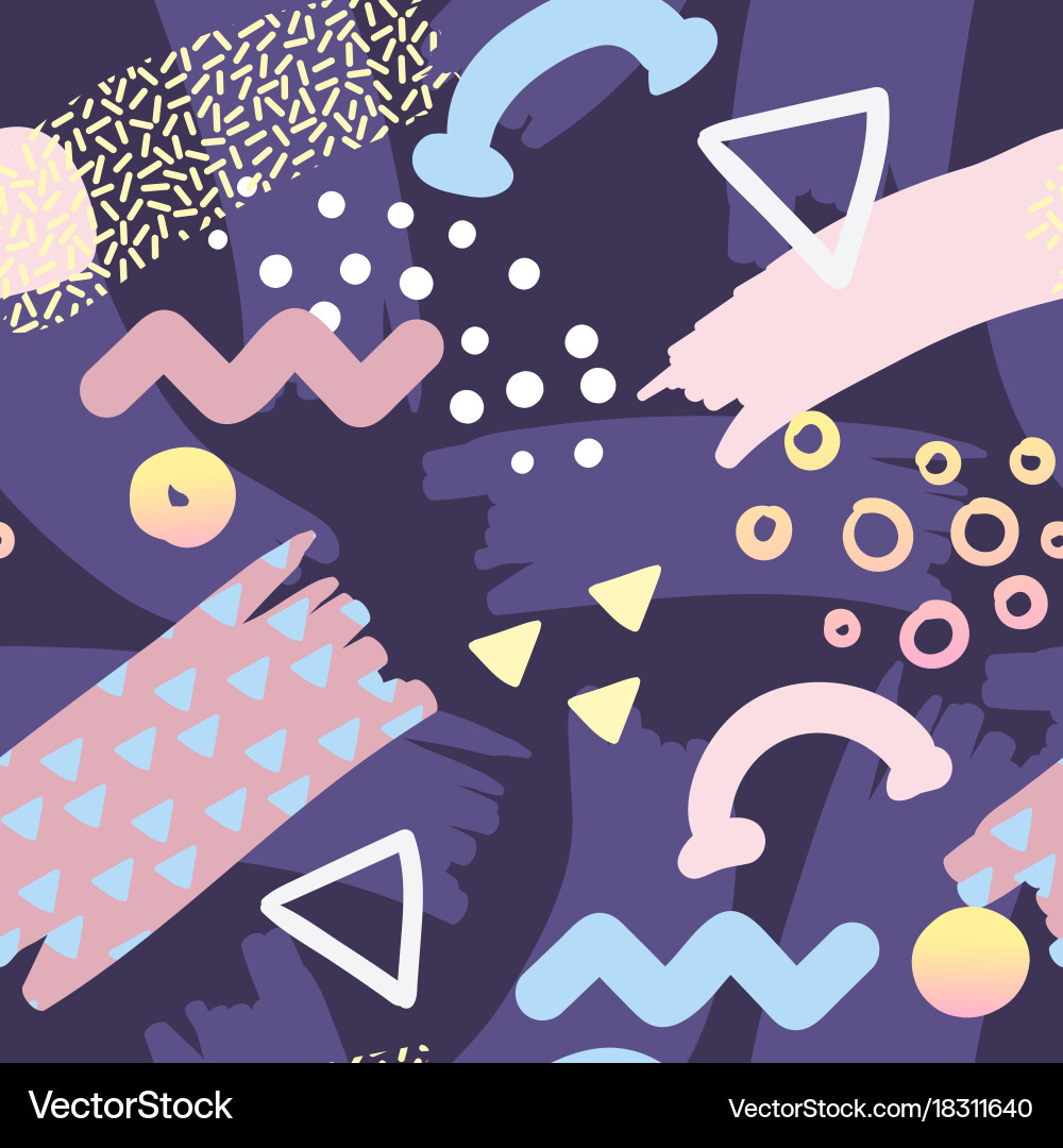 Abstract memphis style seamless pattern vector image