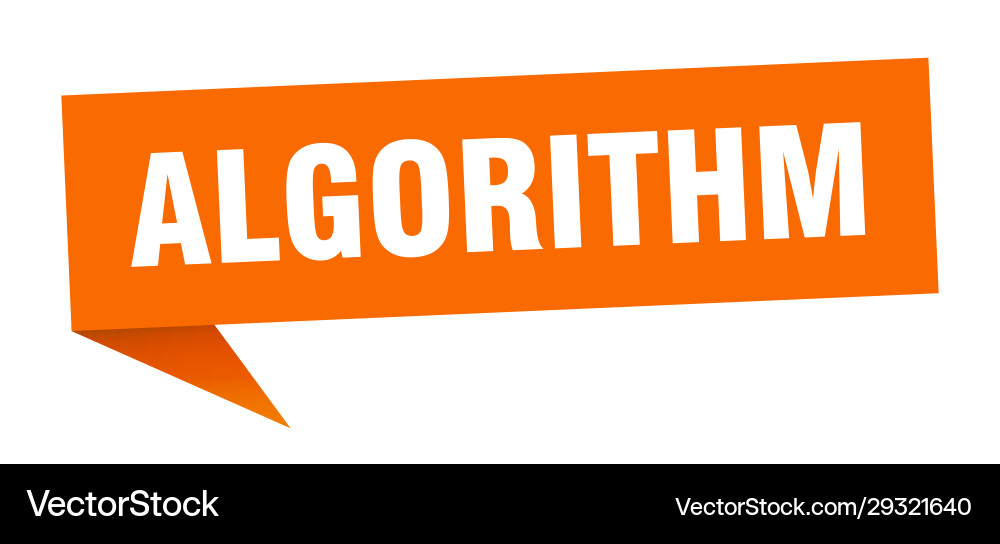 Algorithm speech bubble ribbon sign Vector Image