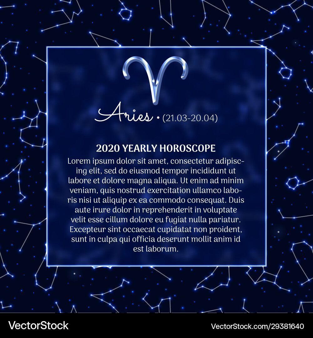 Aries astrology horoscope prediction banner Aries astrology horoscope prediction banner vector image