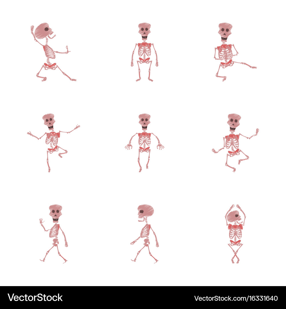 Assembly flat shading style icon skeleton Vector Image