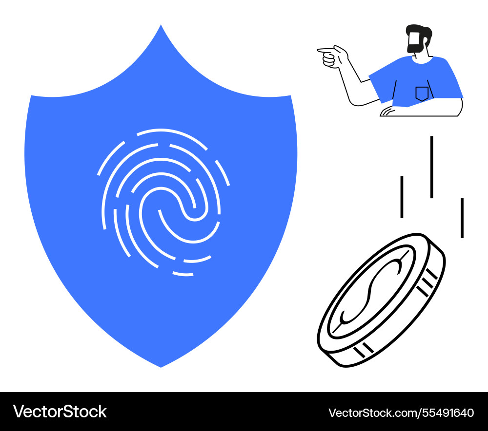 Biometric security with fingerprint authentication Vector Image