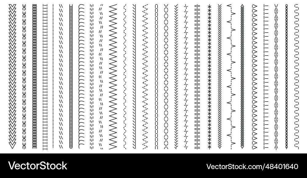 Black stitches collection seamless print Black stitches collection seamless print vector image