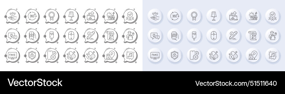 Charging station idea lamp and scroll down line Charging station idea lamp and scroll down line vector image