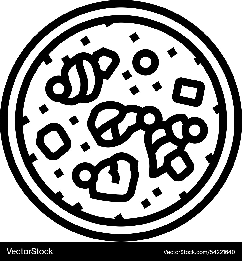 Chowder fish line icon Vector Image