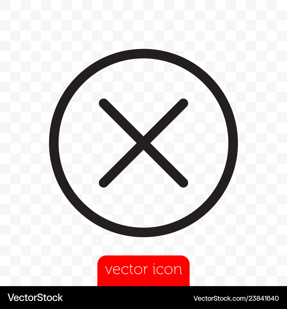 Close Button - X Icon in Circle vector image