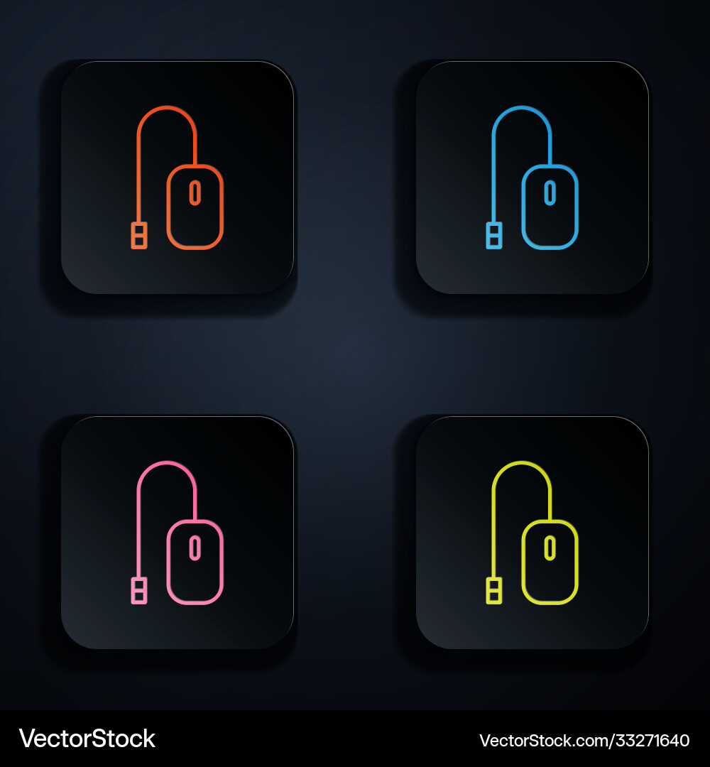 Color neon line computer mouse icon isolated Color neon line computer mouse icon isolated vector image