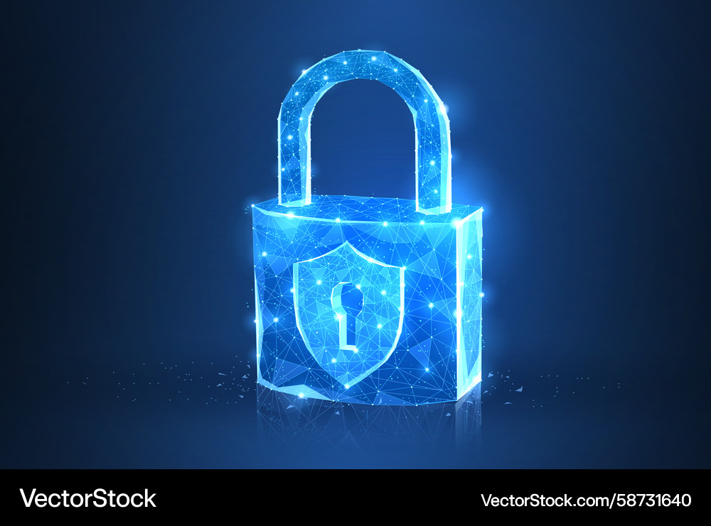 Digital lock secure data management cyber risk Vector Image