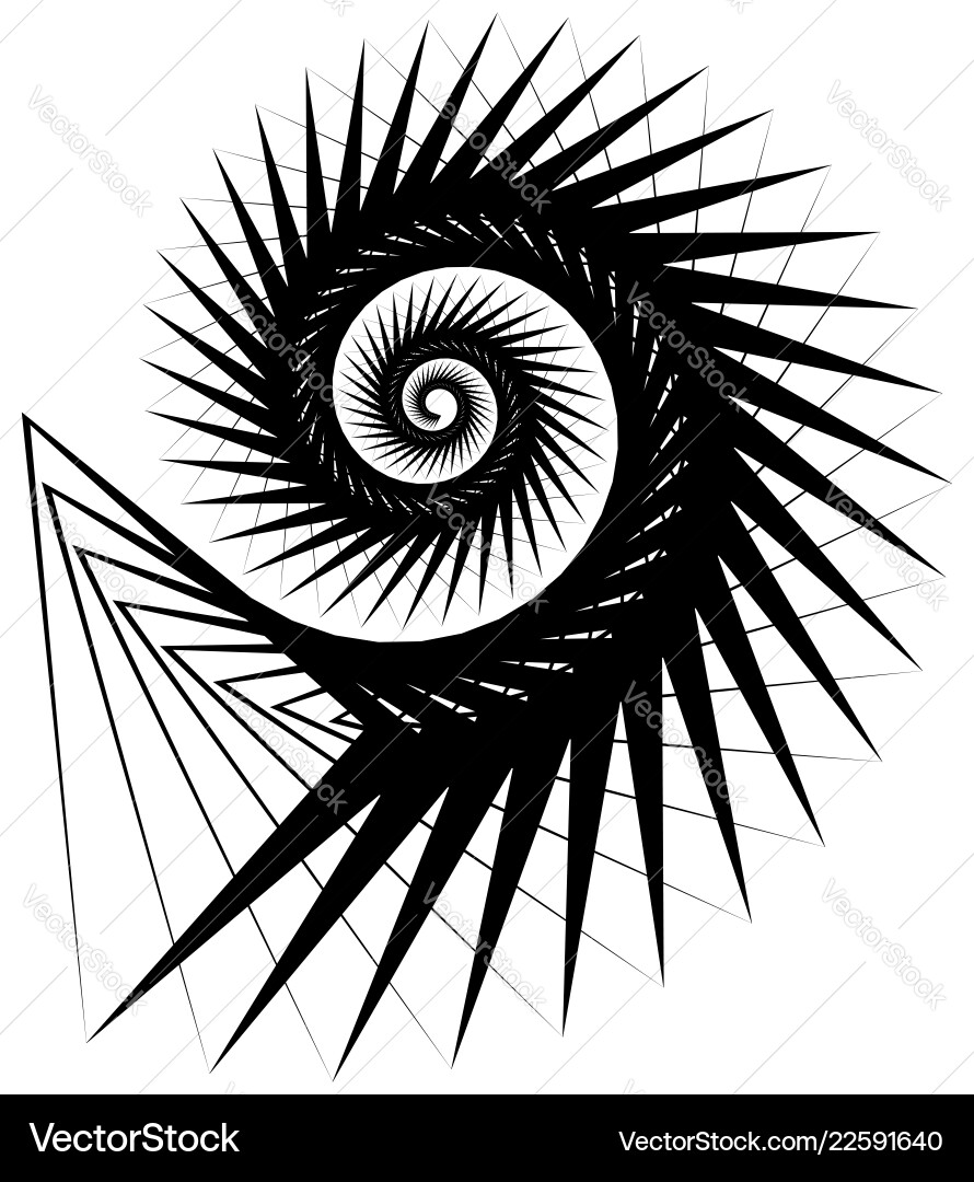 Geometric angular snail helix volute element Geometric angular snail helix volute element vector image