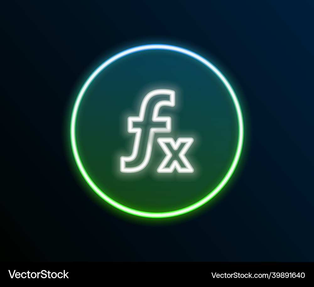 Glowing neon line function mathematical symbol Vector Image