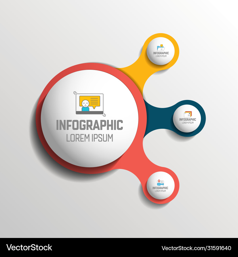 Infographic template 3 steps elements bubble Vector Image