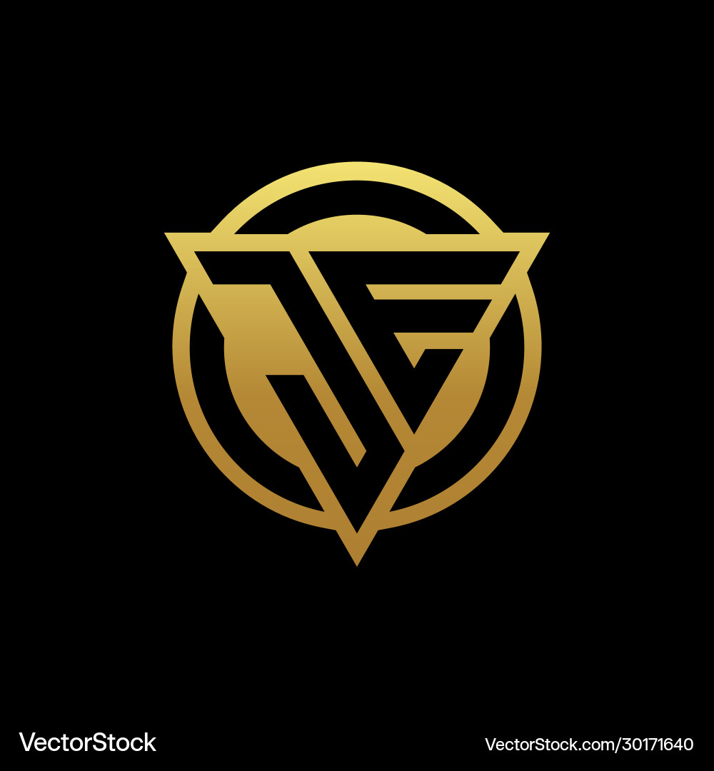 Je logo monogram with triangle shape and circle Je logo monogram with triangle shape and circle Vector Image