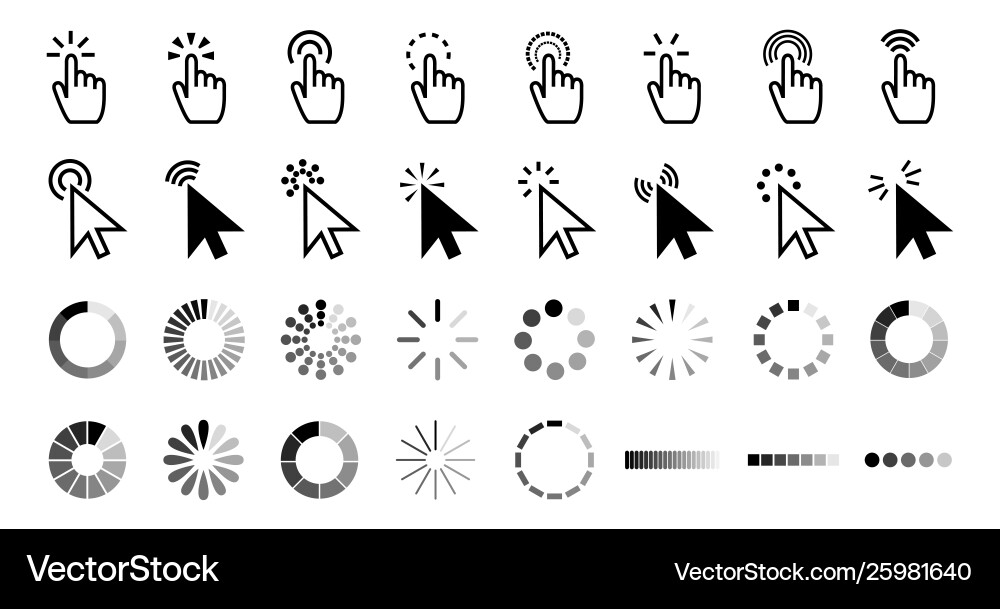 Klicken Sie auf Pointer Cursor Icon vektorbild