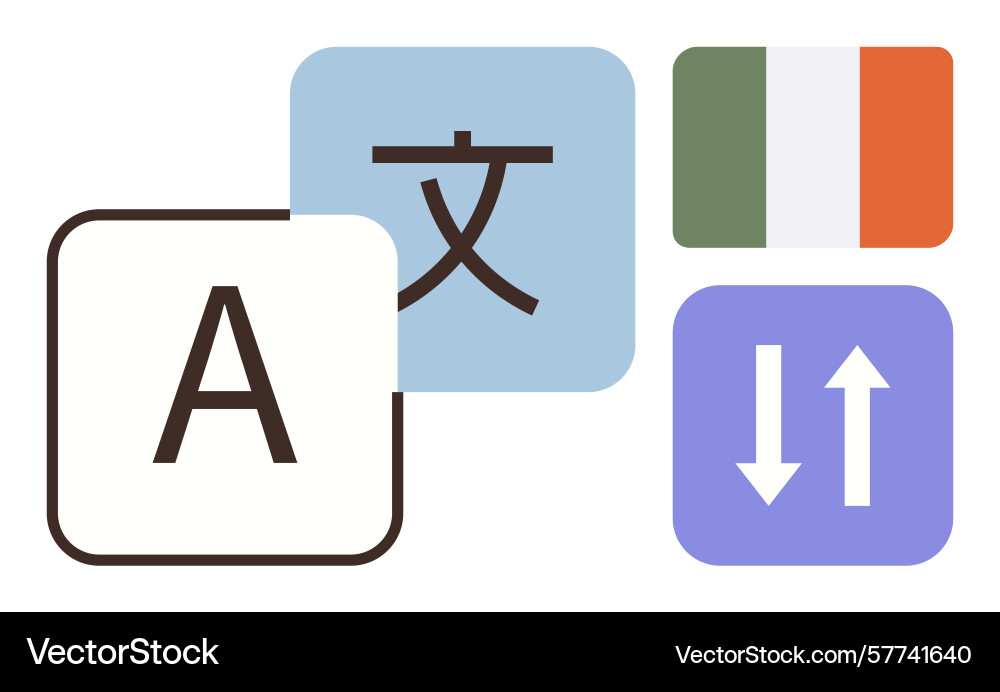 Language translation concept with text arrows Vector Image