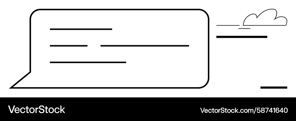 Minimalist message bubble with cloud representing Minimalist message bubble with cloud representing Vector Image