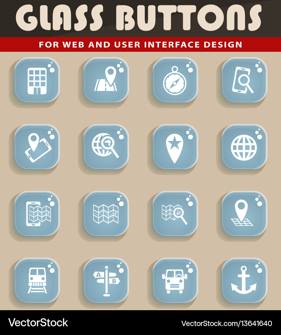 Navigation transport map icon set Navigation transport map icon set vector image