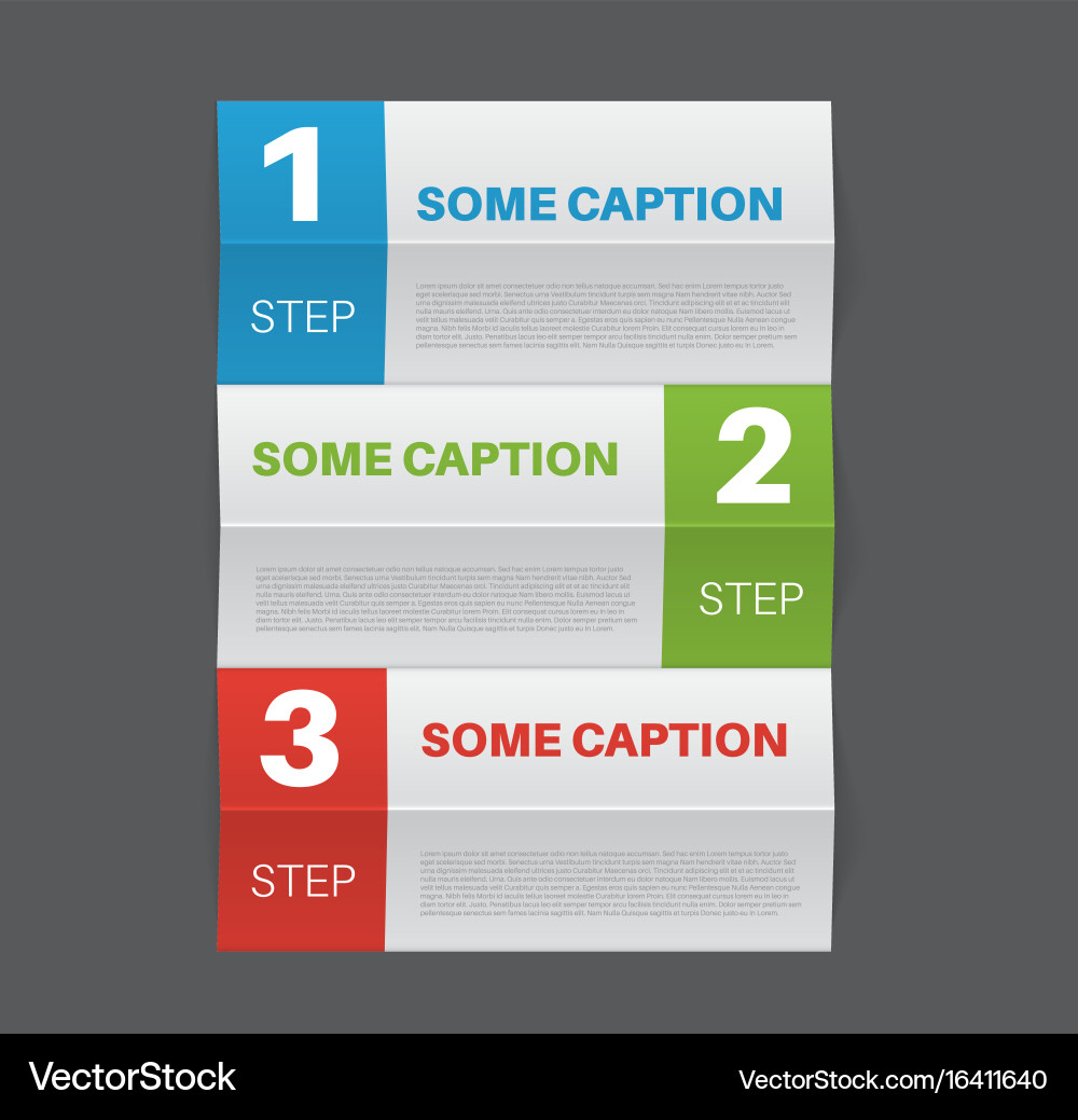 Paper progress background with three steps vector image