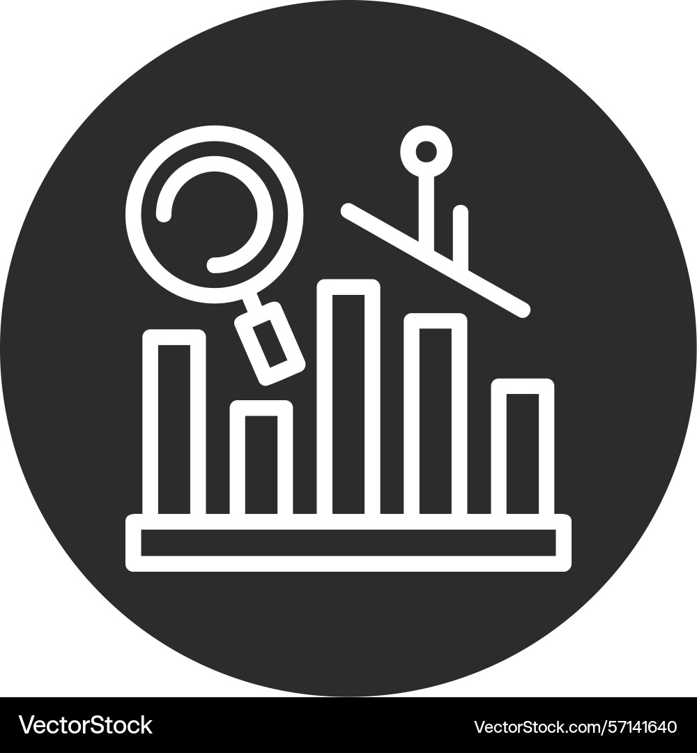 Predictive analytics inverted circle black vector image