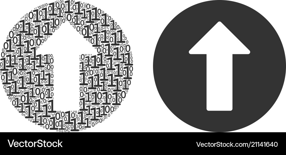 Rounded arrow composition of binary digits vector image