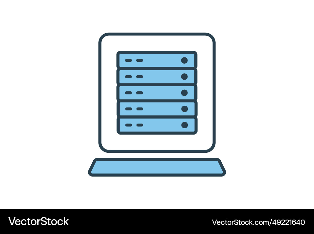 Server rack icon related to device computer Server rack icon related to device computer vector image