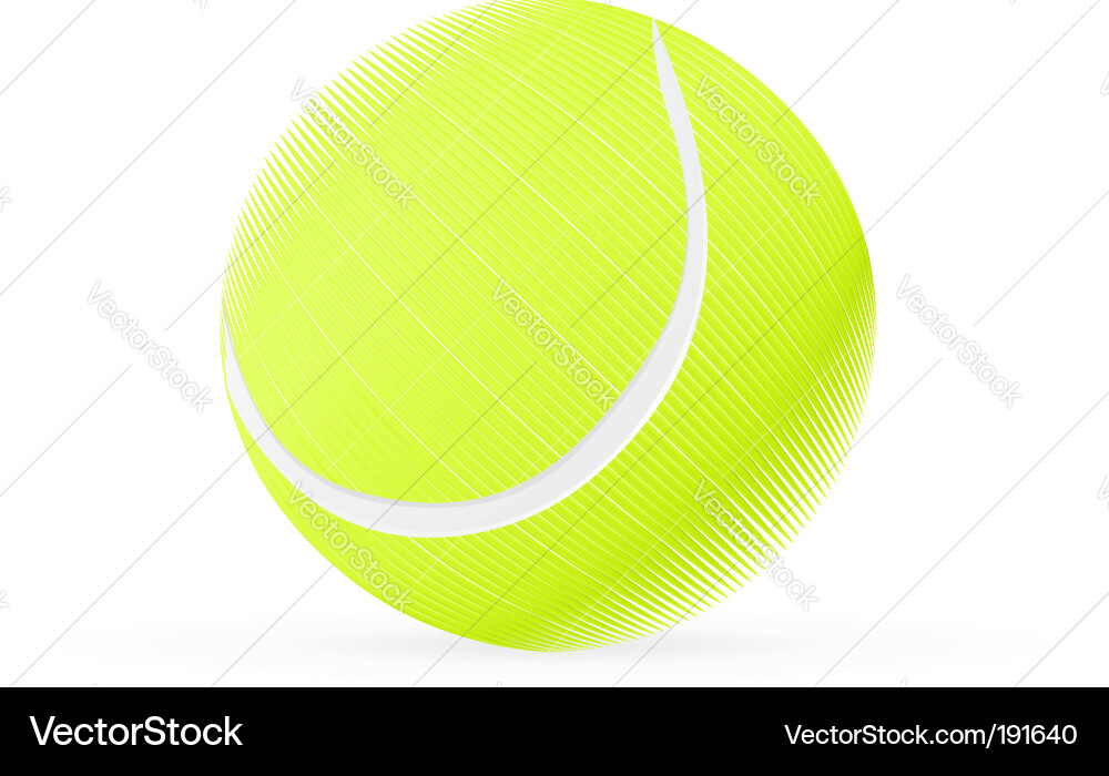 Single Tennis Ball on White Background Vector Image