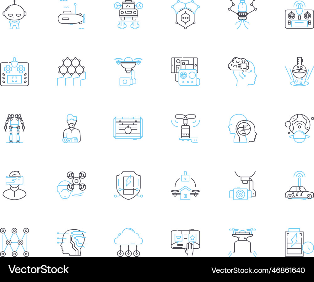 Smart dispatch linear icons set efficiency Smart dispatch linear icons set efficiency vector image
