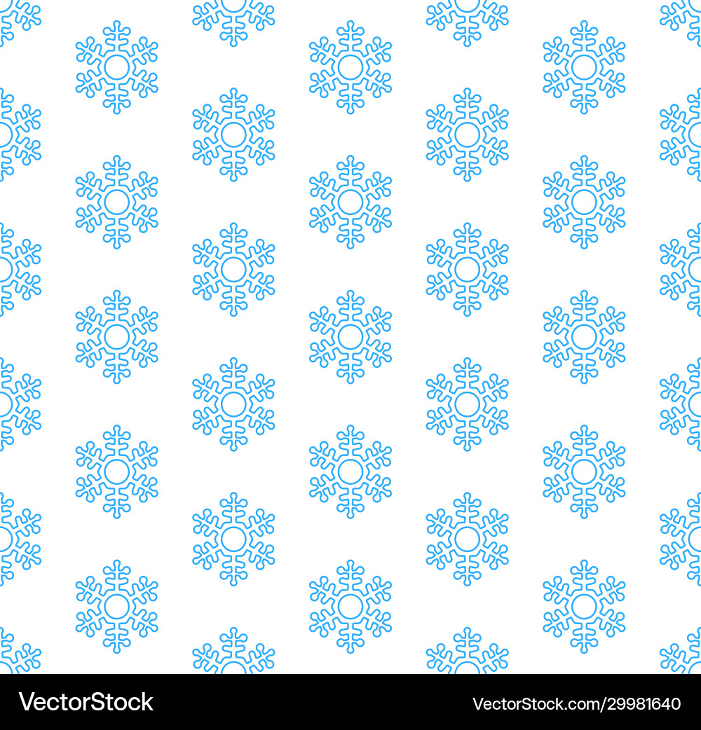 Snowflake seamless pattern vector image