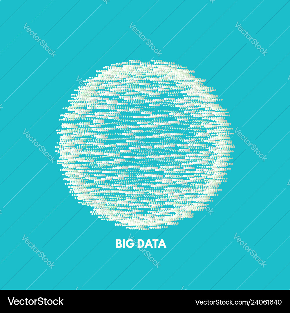 Sphere consisting of points big data cloud Sphere consisting of points big data cloud Vector Image