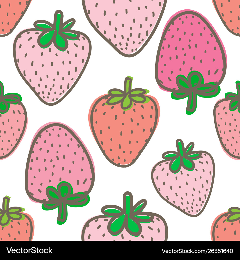 Strawberry Seamless Pattern Vector Image