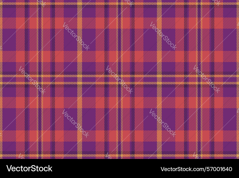 Vibrant purple orange and gold plaid pattern Vector Image