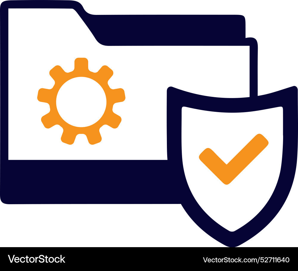 Web folder secure tick gear settings information Vector Image