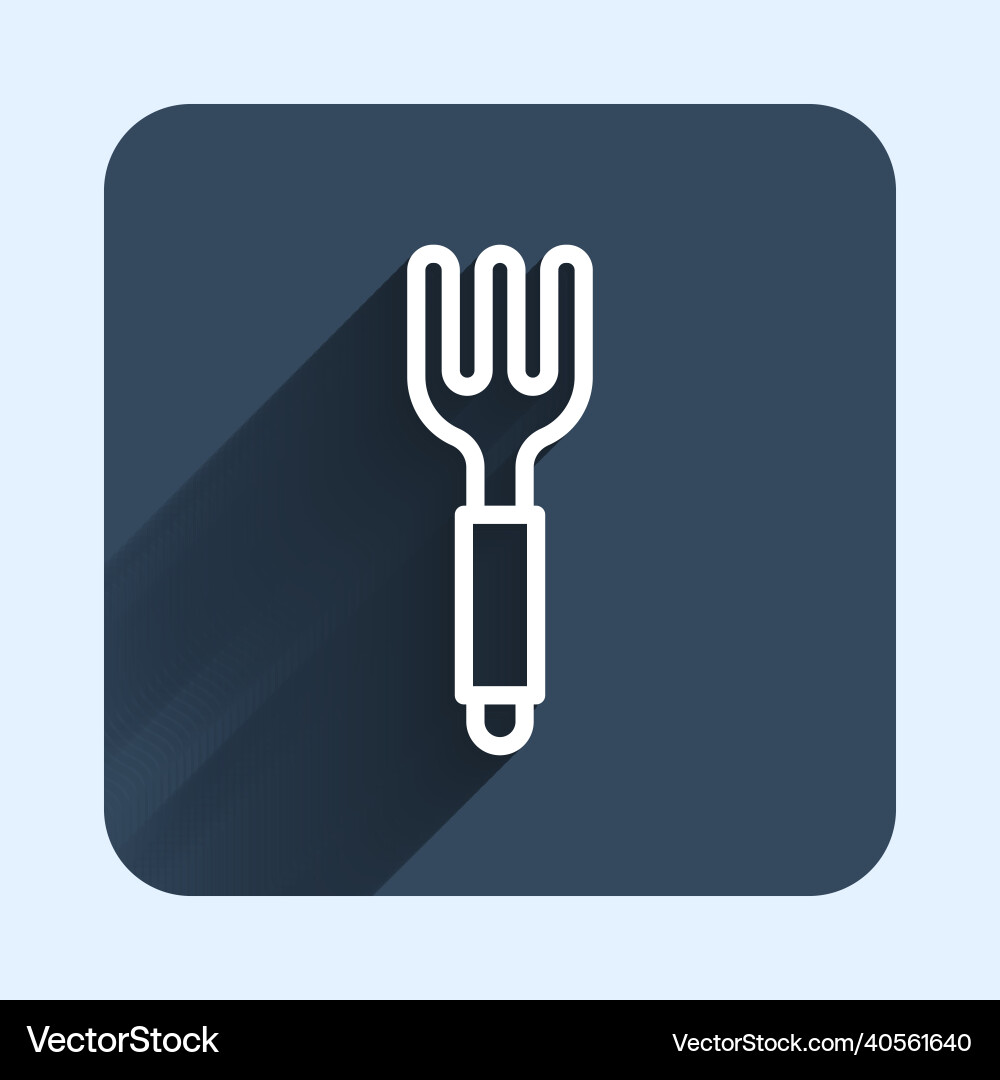 White line fork icon isolated with long shadow White line fork icon isolated with long shadow Vector Image
