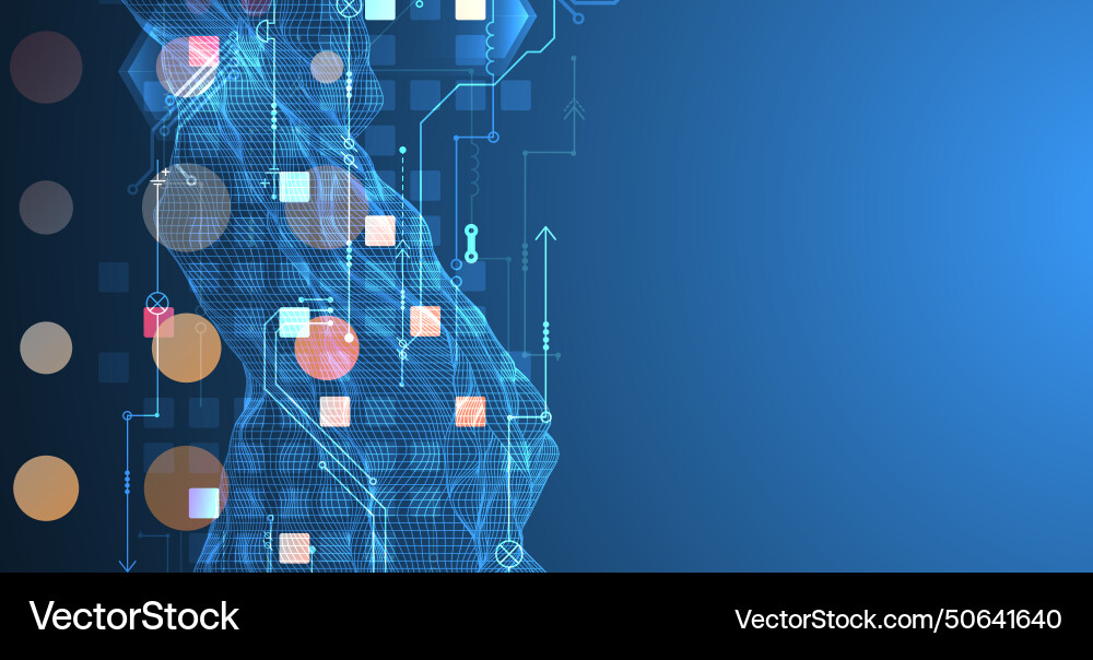Wireframe big data concept abstract digital Wireframe big data concept abstract digital vector image