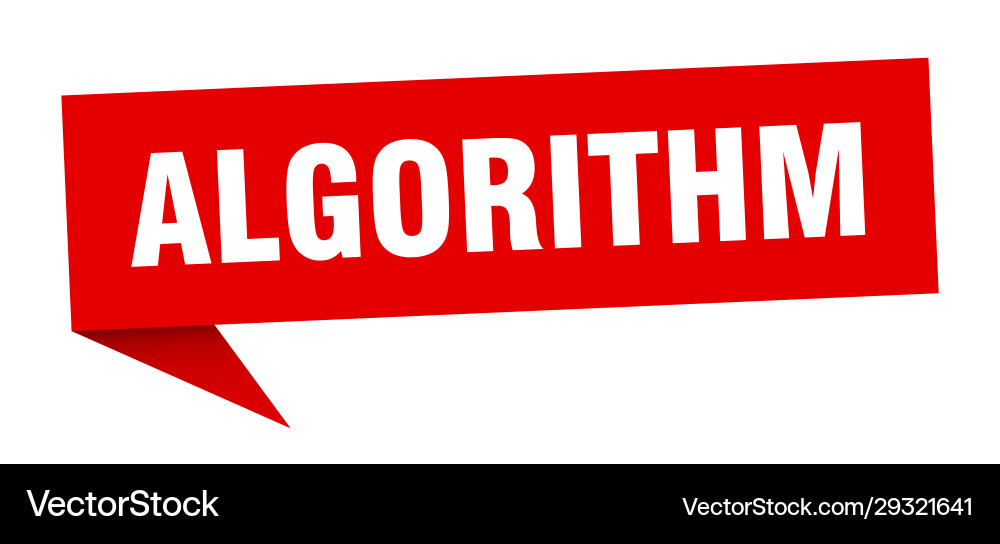 Algorithm speech bubble ribbon sign vector image