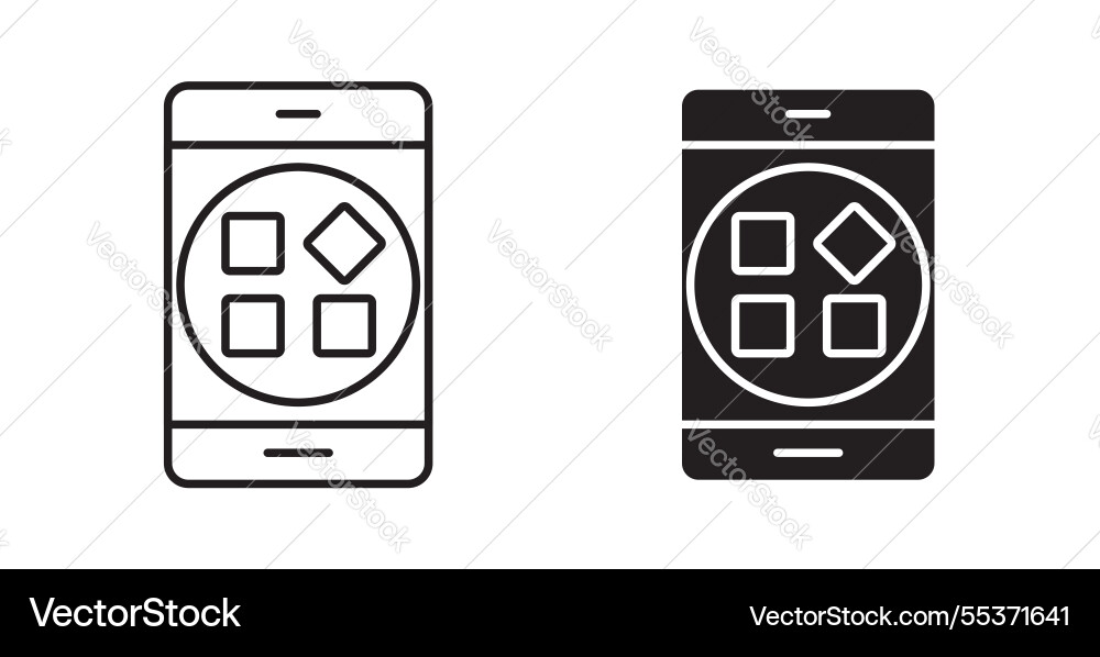 Apps icon set in thin line for web Vector Image