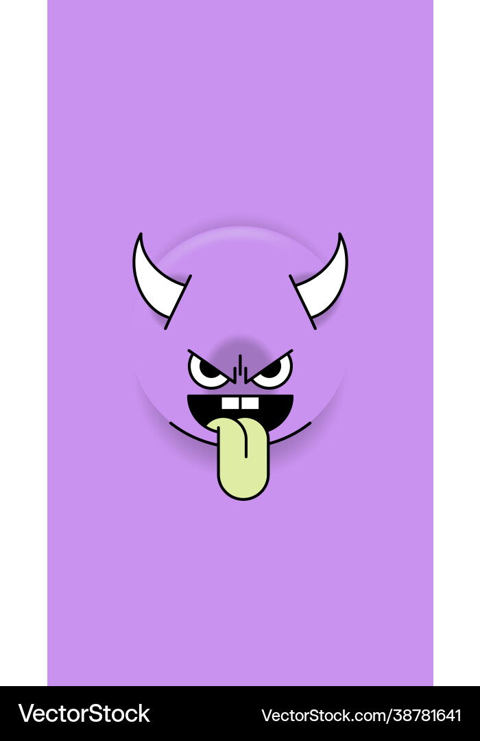 Cute Monster Emoji Phone Wallpaper Vector Image