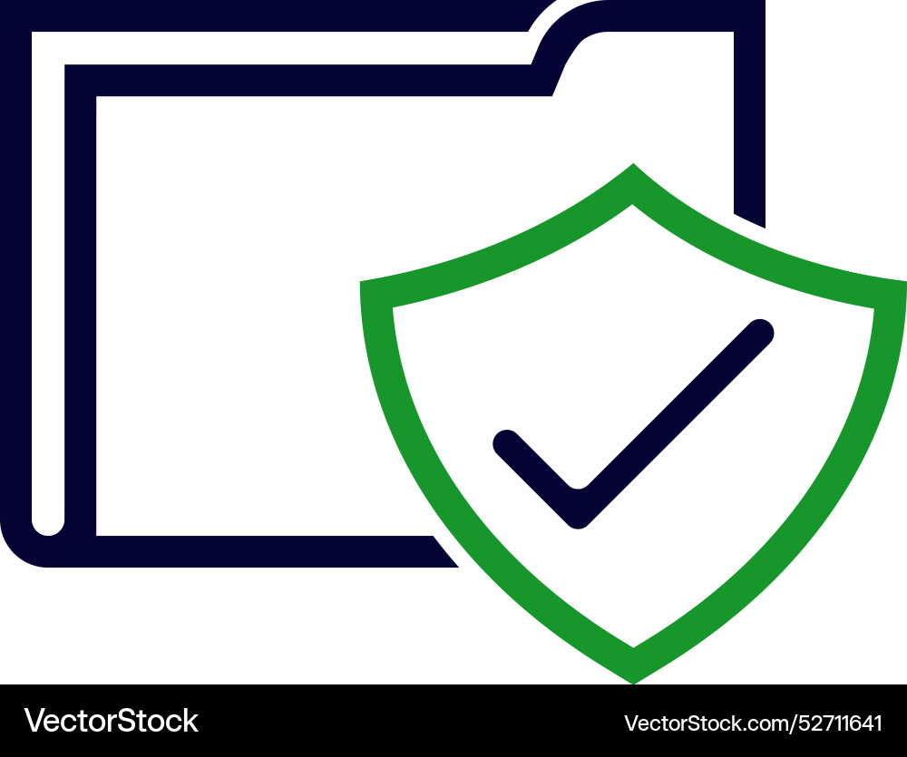 Folder tick secure security web Vector Image
