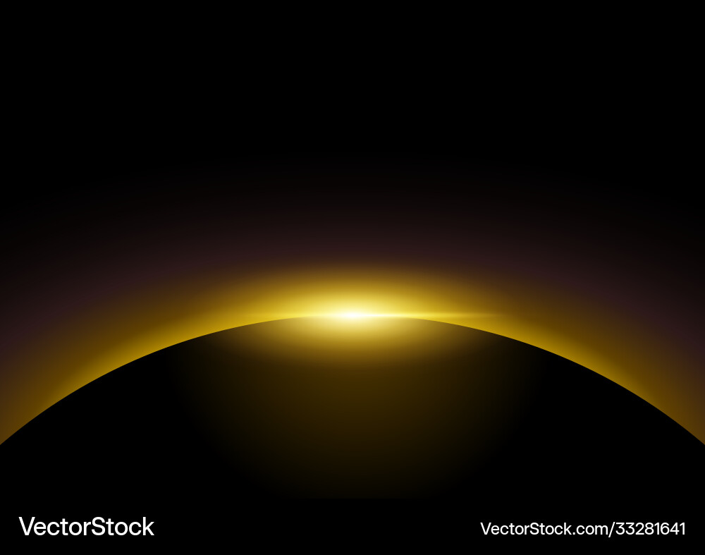 Golden light rising from dark background Golden light rising from dark background vector image
