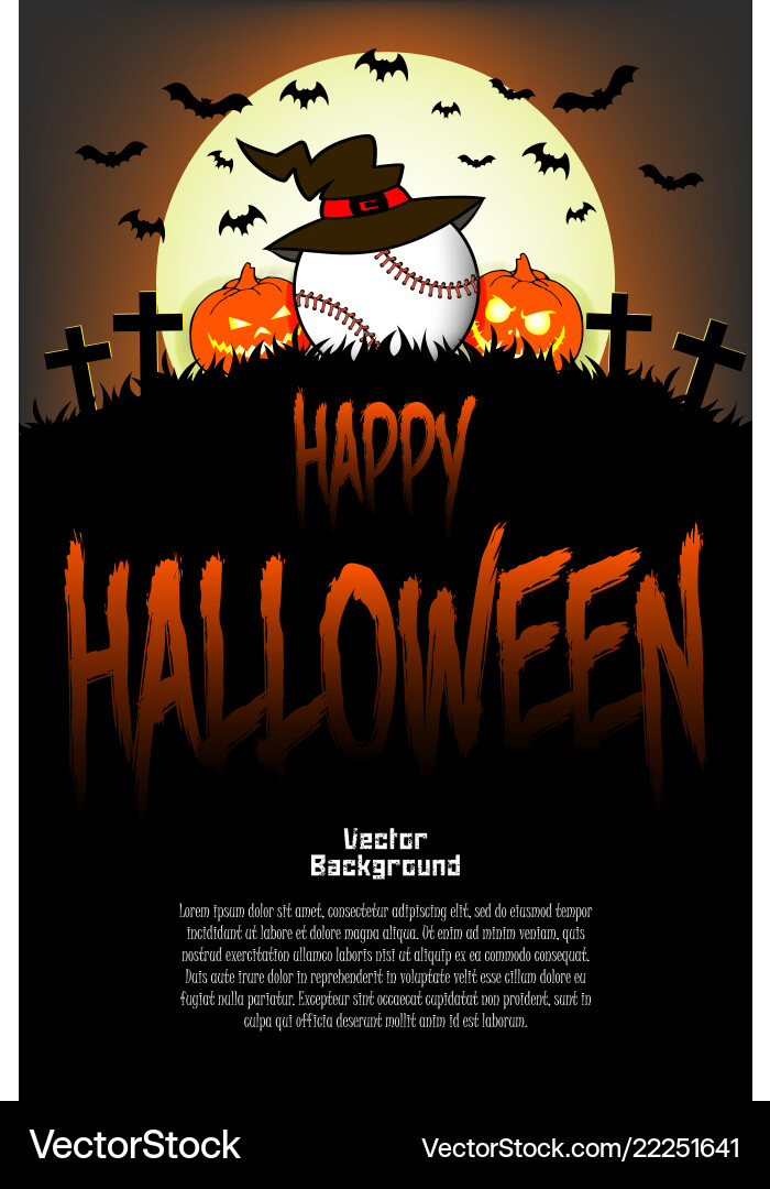 Halloween Baseball Witch Hat Vector Image