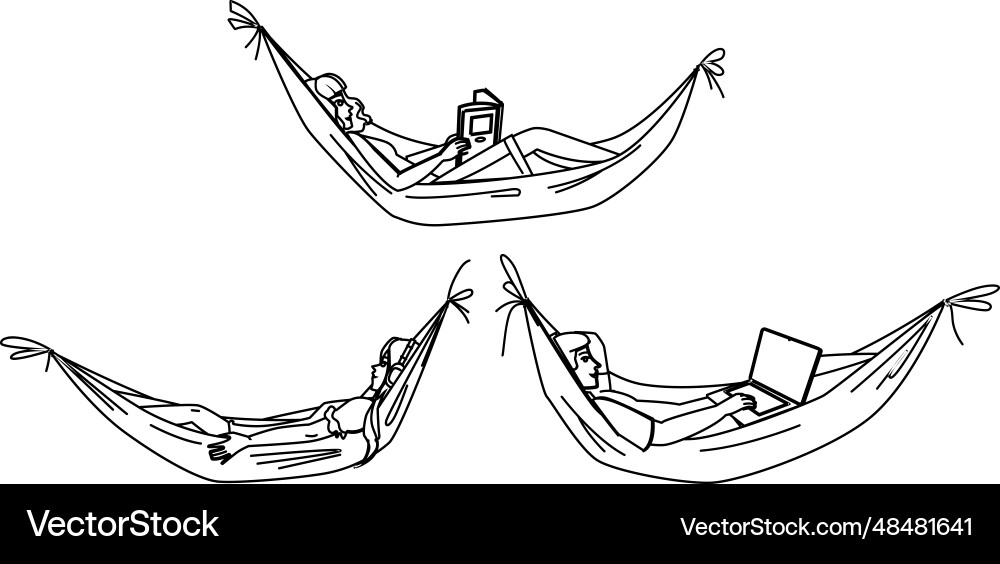 Hammock resting Hammock resting Vector Image
