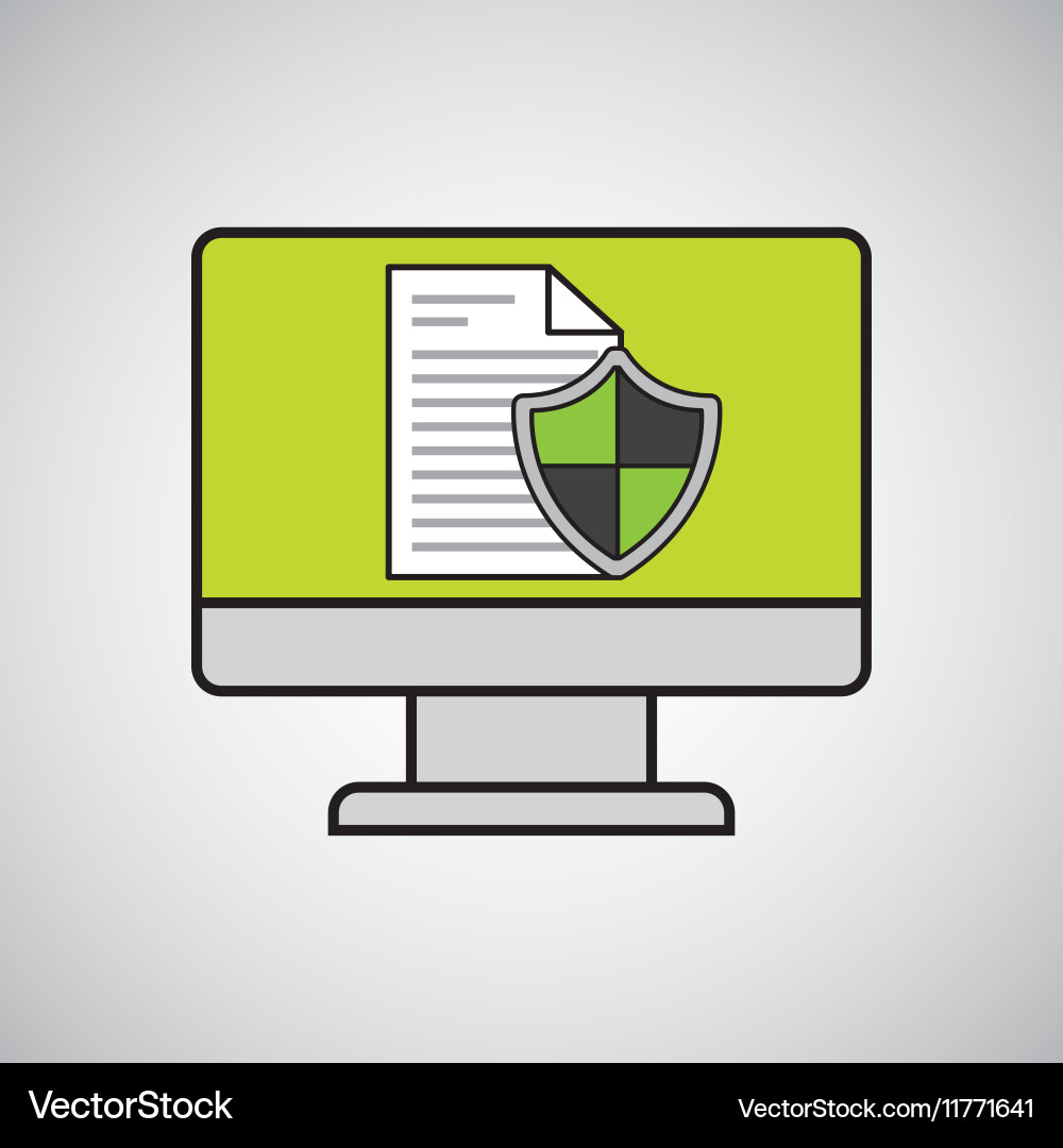 Internet security document computer protection vector image
