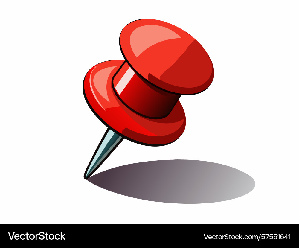 Isolated of a red pushpin creating subtle vector image