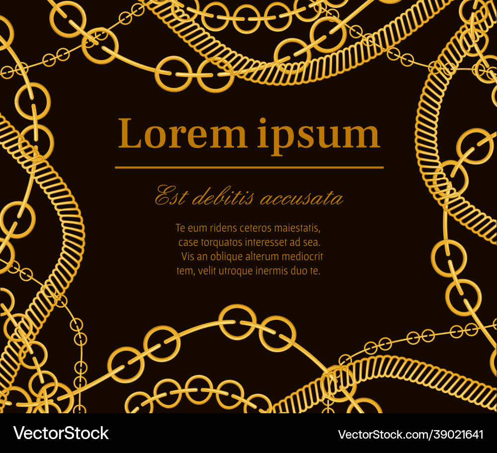 Pattern with golden chains place for text Pattern with golden chains place for text vector image