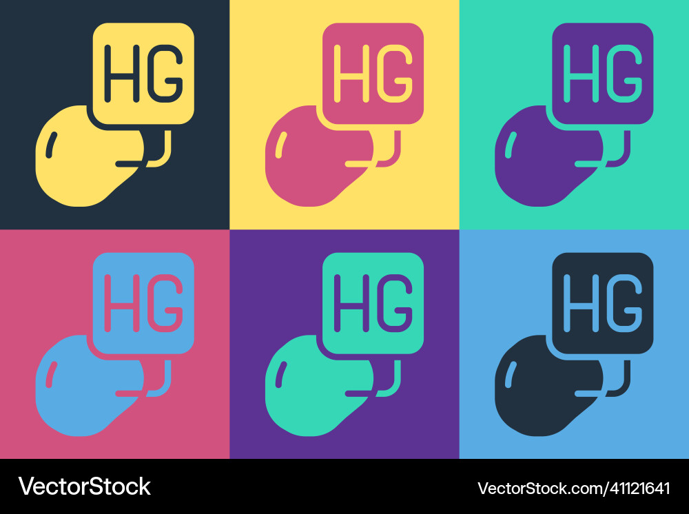 Pop art drop of mercury icon isolated on color Pop art drop of mercury icon isolated on color vector image