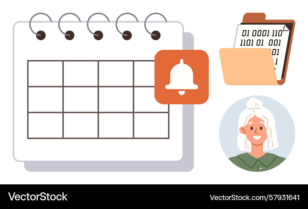 Scheduling and task management with calendar Scheduling and task management with calendar vector image