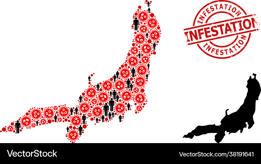 Scratched infestation seal and demographics Scratched infestation seal and demographics vector image