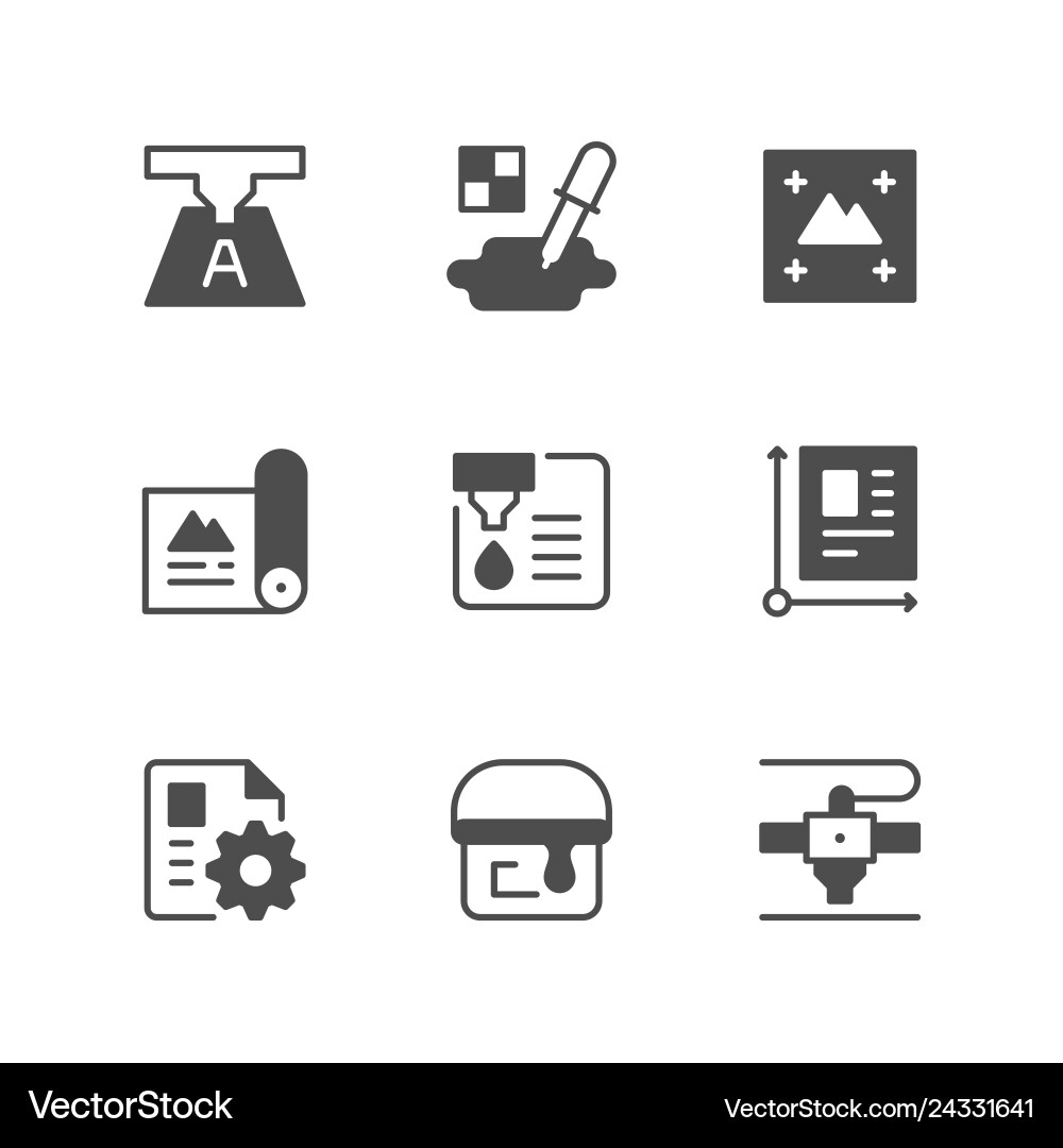 Set icons of print Set icons of print vector image