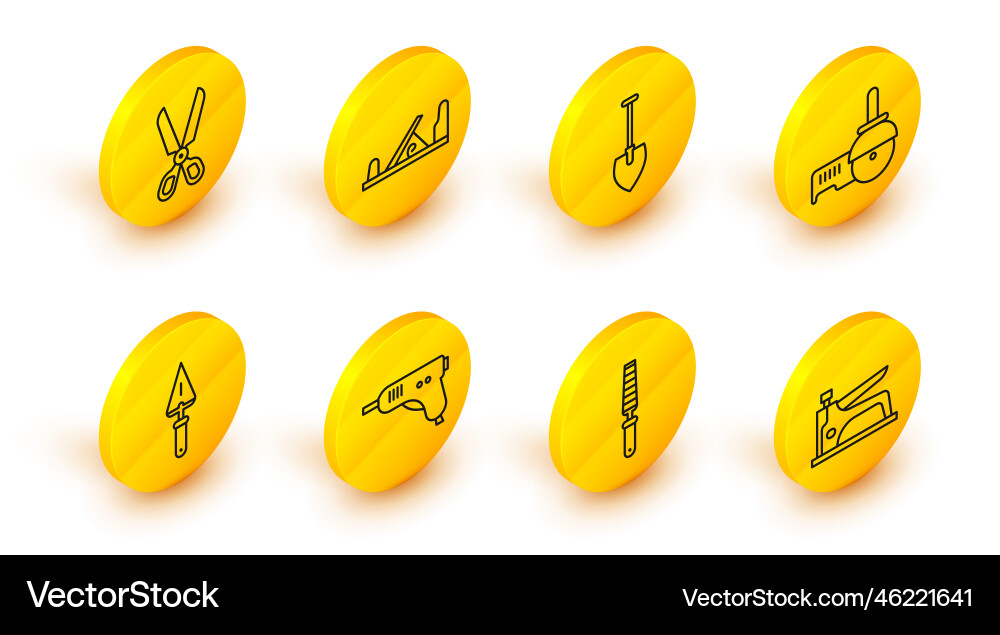 Set line construction stapler chisel tool Vector Image