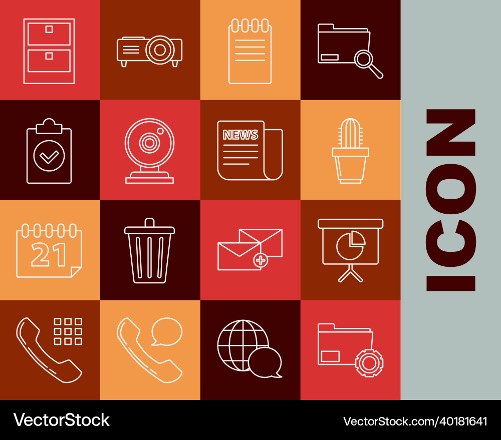 Set line folder settings with gears schedule Set line folder settings with gears schedule vector image
